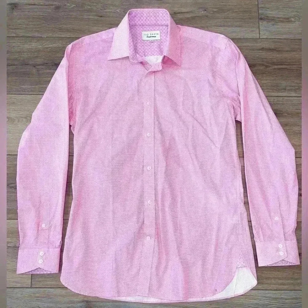 Ted Baker Pink Long-Sleeve Button-Down Shirt